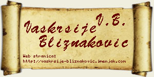 Vaskrsije Bliznaković vizit kartica